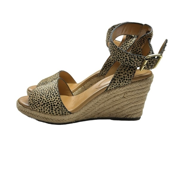 J Crew Animal Print Calf hair Espadrille Wedge Sandals - Picture 4 of 12